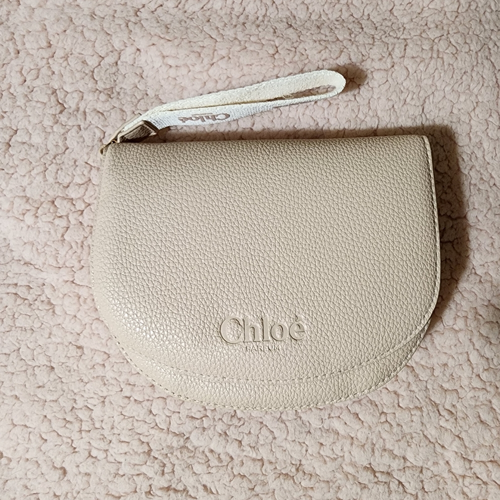Chloe Cream Leather Wristlet